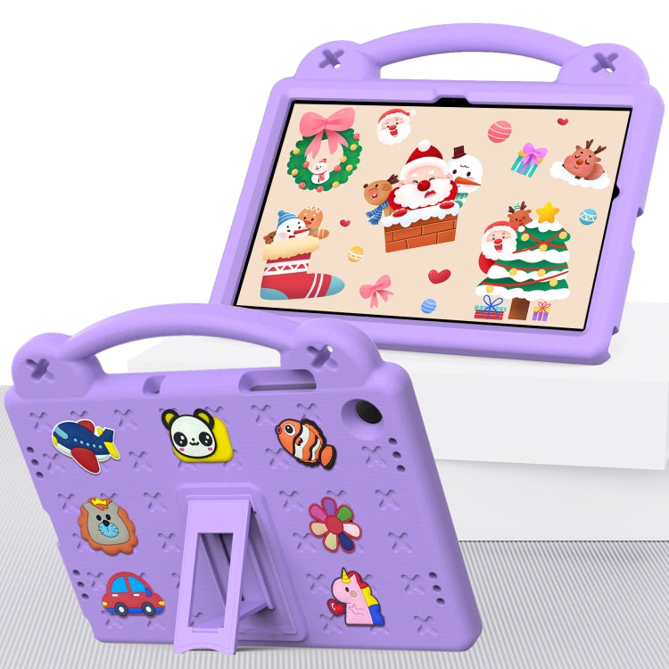 For Samsung Galaxy Tab A11+ / A9+ Handle Kickstand Children EVA Shockproof Tablet Case(Light Purple) by bashfashion
