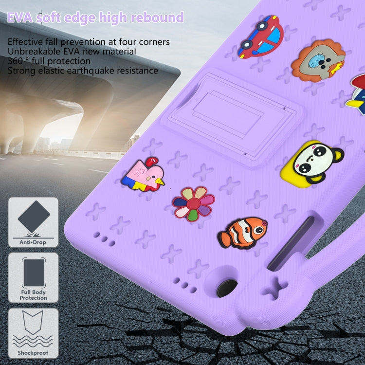 For Samsung Galaxy Tab A11+ / A9+ Handle Kickstand Children EVA Shockproof Tablet Case(Light Purple) by bashfashion