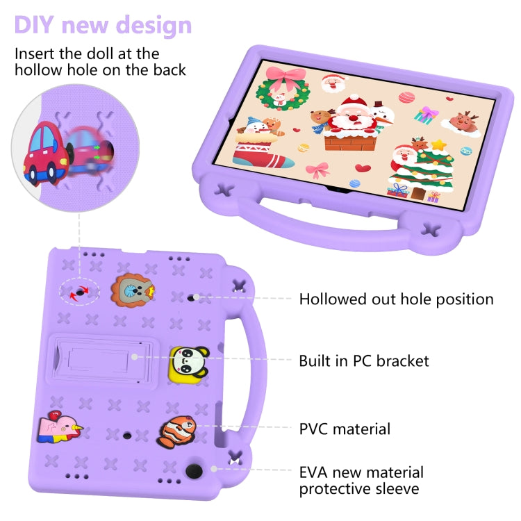 For Samsung Galaxy Tab A11+ / A9+ Handle Kickstand Children EVA Shockproof Tablet Case(Light Purple) by bashfashion