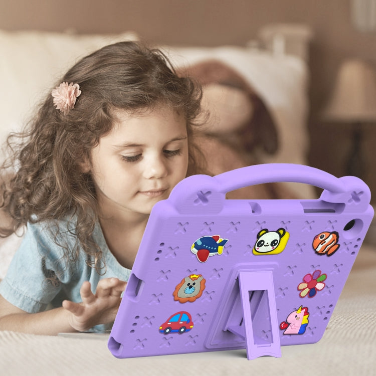 For Samsung Galaxy Tab A11+ / A9+ Handle Kickstand Children EVA Shockproof Tablet Case(Light Purple) by bashfashion