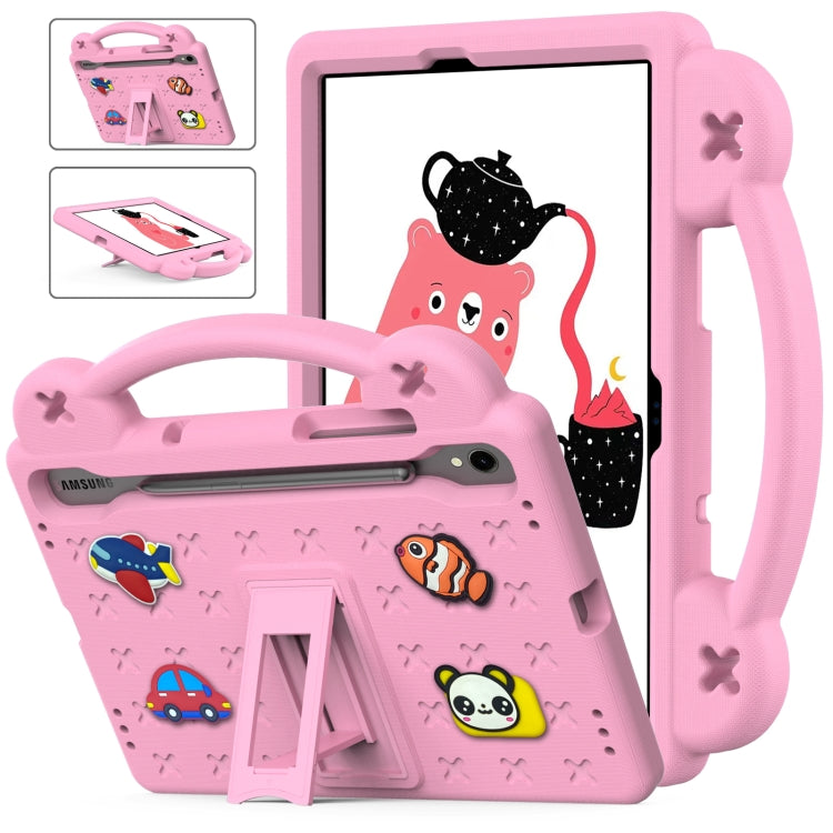 For Samsung Galaxy Tab S9 FE / X510N Handle Kickstand Children EVA Shockproof Tablet Case(Pink) by bashfashion