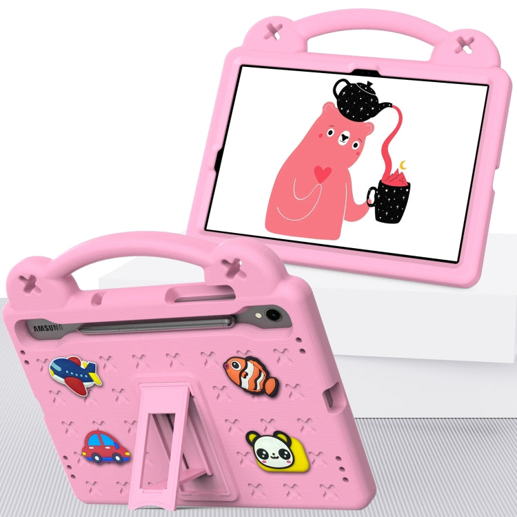 For Samsung Galaxy Tab S9 FE / X510N Handle Kickstand Children EVA Shockproof Tablet Case(Pink) by bashfashion