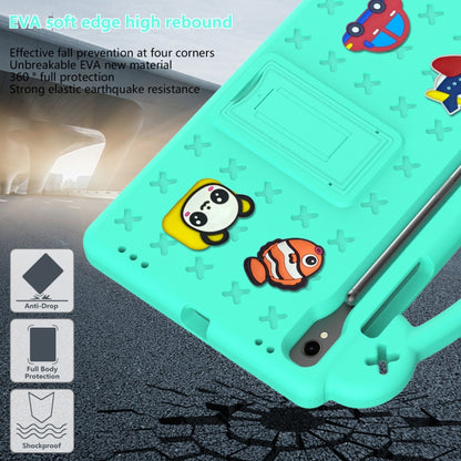 For Samsung Galaxy Tab S9 FE / X510N Handle Kickstand Children EVA Shockproof Tablet Case(Mint Green) by bashfashion
