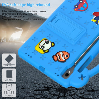 For Samsung Galaxy Tab S9 FE / X510N Handle Kickstand Children EVA Shockproof Tablet Case(Sky Blue) by bashfashion