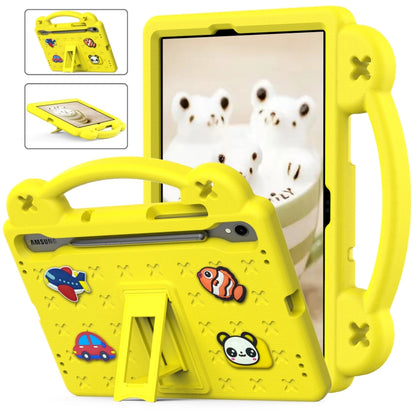 For Samsung Galaxy Tab S9 FE / X510N Handle Kickstand Children EVA Shockproof Tablet Case(Yellow) by bashfashion