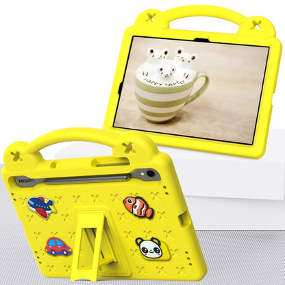 For Samsung Galaxy Tab S9 FE / X510N Handle Kickstand Children EVA Shockproof Tablet Case(Yellow) by bashfashion