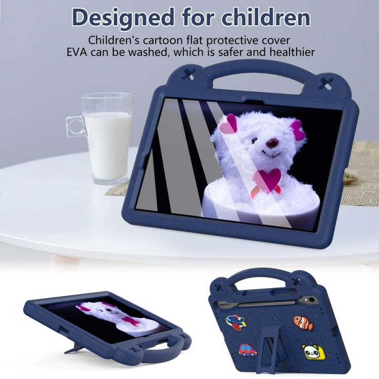 For Samsung Galaxy Tab S9 FE / X510N Handle Kickstand Children EVA Shockproof Tablet Case(Navy Blue) by bashfashion