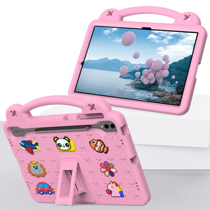 For Samsung Galaxy Tab S9 FE+ 12.4 X610N Handle Kickstand Children EVA Shockproof Tablet Case(Pink) by bashfashion