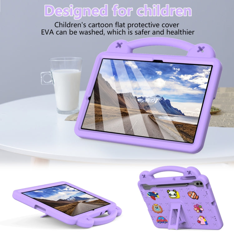 For Samsung Galaxy Tab S9 FE+ 12.4 X610N Handle Kickstand Children EVA Shockproof Tablet Case(Light Purple) by bashfashion