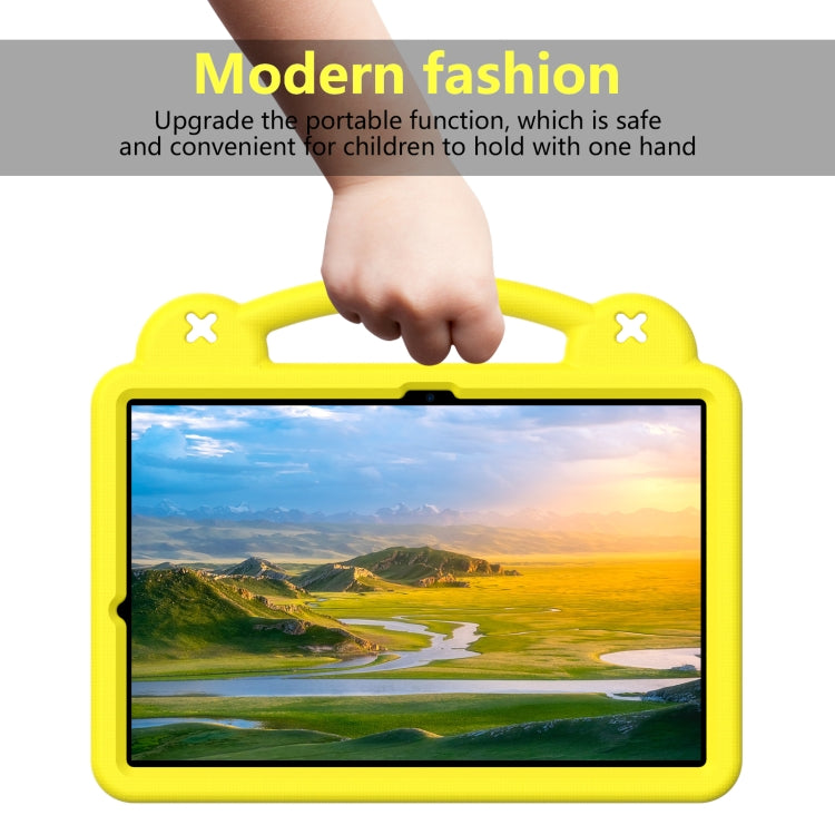 For Samsung Galaxy Tab S9 FE+ 12.4 X610N Handle Kickstand Children EVA Shockproof Tablet Case(Yellow) by bashfashion