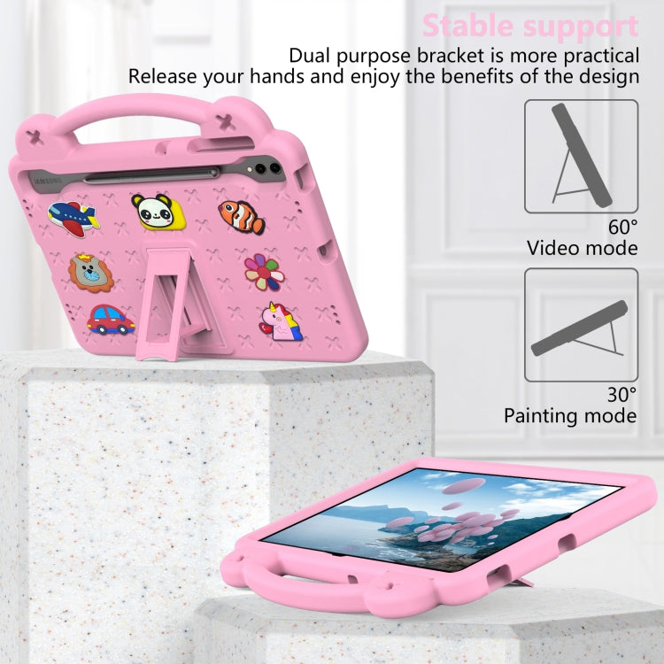 For Samsung Galaxy Tab S9+ 12.4 X810 Handle Kickstand Children EVA Shockproof Tablet Case(Pink) by bashfashion