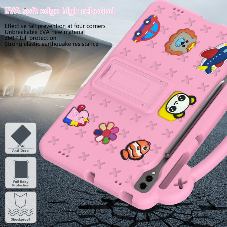 For Samsung Galaxy Tab S9+ 12.4 X810 Handle Kickstand Children EVA Shockproof Tablet Case(Pink) by bashfashion