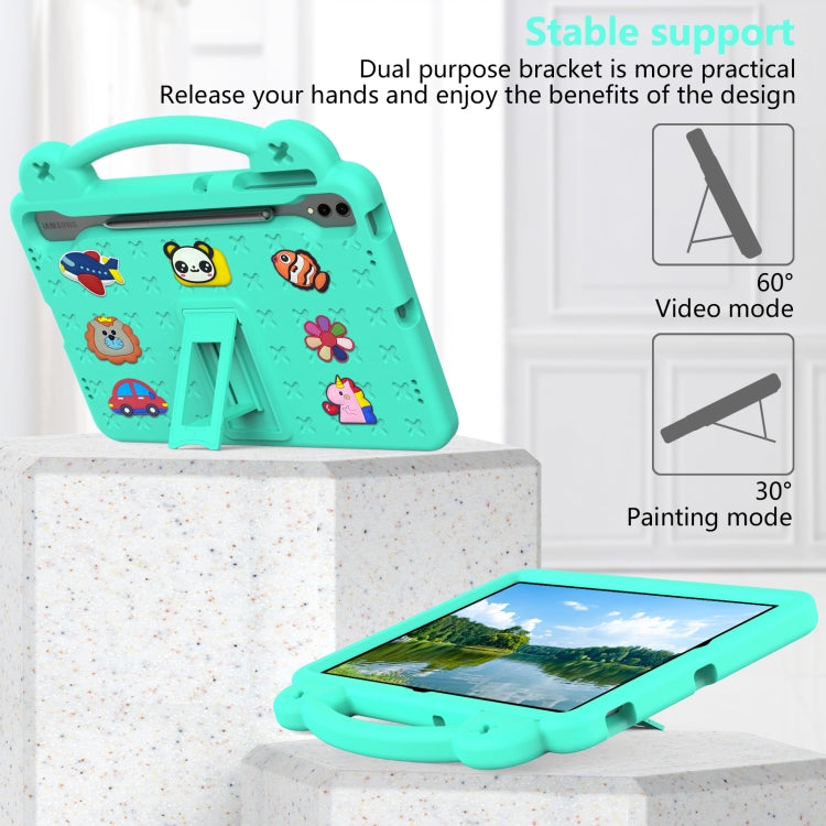 For Samsung Galaxy Tab S9+ 12.4 X810 Handle Kickstand Children EVA Shockproof Tablet Case(Mint Green) by bashfashion