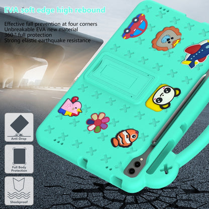 For Samsung Galaxy Tab S9+ 12.4 X810 Handle Kickstand Children EVA Shockproof Tablet Case(Mint Green) by bashfashion