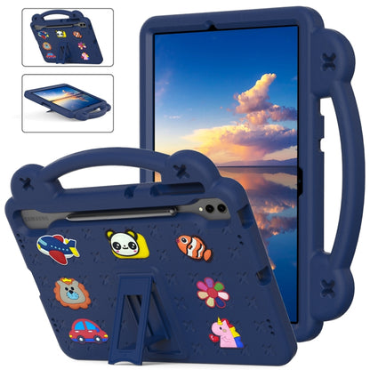For Samsung Galaxy Tab S9+ 12.4 X810 Handle Kickstand Children EVA Shockproof Tablet Case(Navy Blue) by bashfashion
