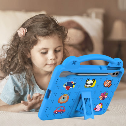 For Samsung Galaxy S7 FE 12.4 T730 / T736 Handle Kickstand Children EVA Shockproof Tablet Case(Sky Blue) by bashfashion