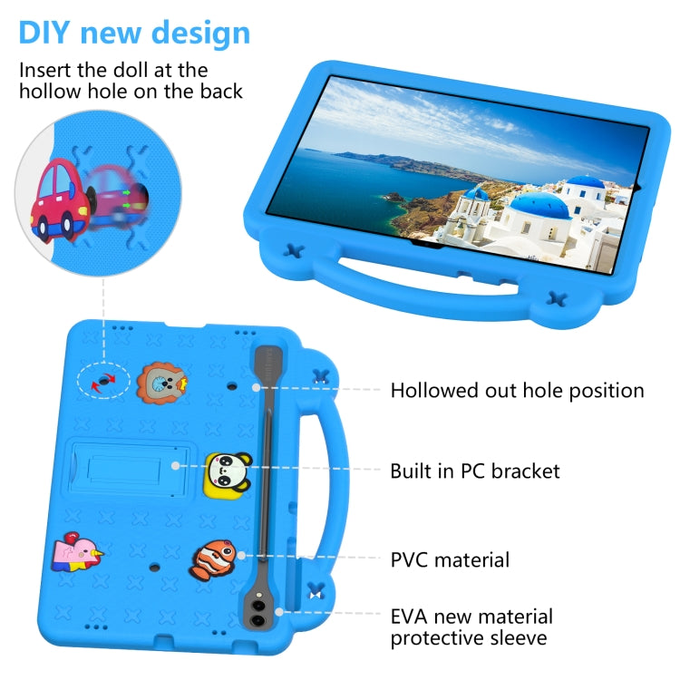 For Samsung Galaxy S7 FE 12.4 T730 / T736 Handle Kickstand Children EVA Shockproof Tablet Case(Sky Blue) by bashfashion