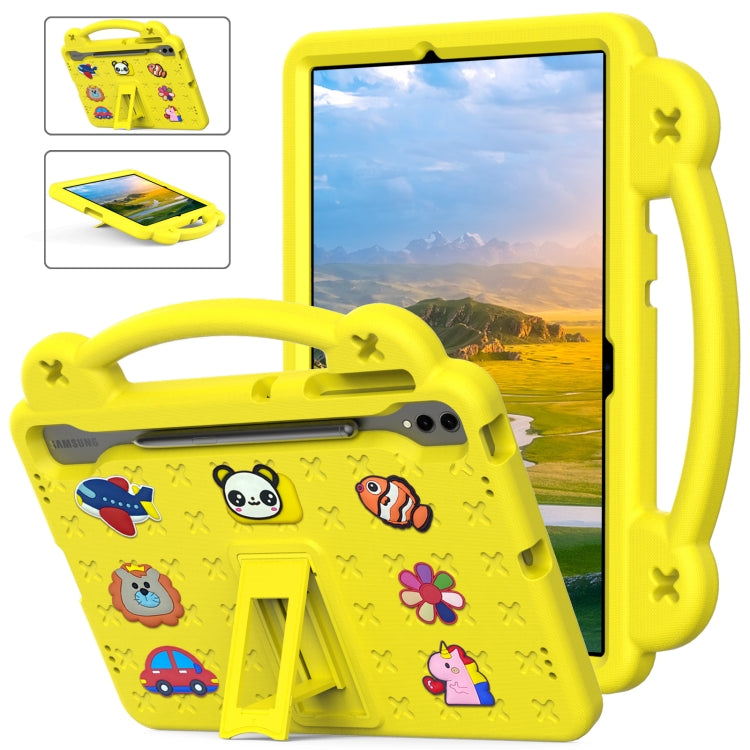 For Samsung Galaxy S7 FE 12.4 T730 / T736 Handle Kickstand Children EVA Shockproof Tablet Case(Yellow) by bashfashion