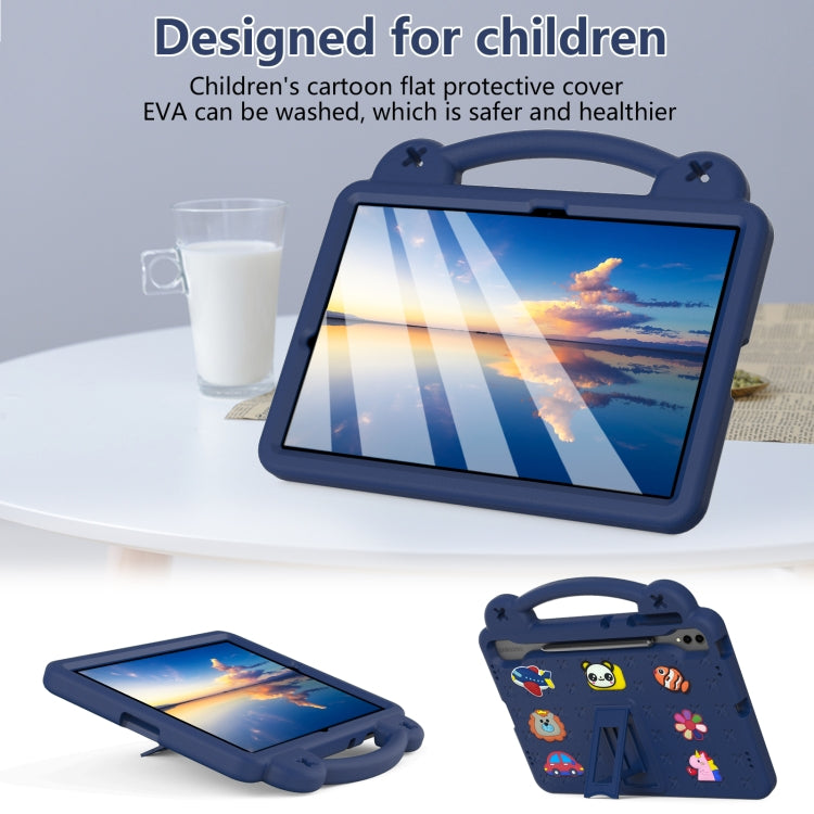 For Samsung Galaxy S7 FE 12.4 T730 / T736 Handle Kickstand Children EVA Shockproof Tablet Case(Navy Blue) by bashfashion