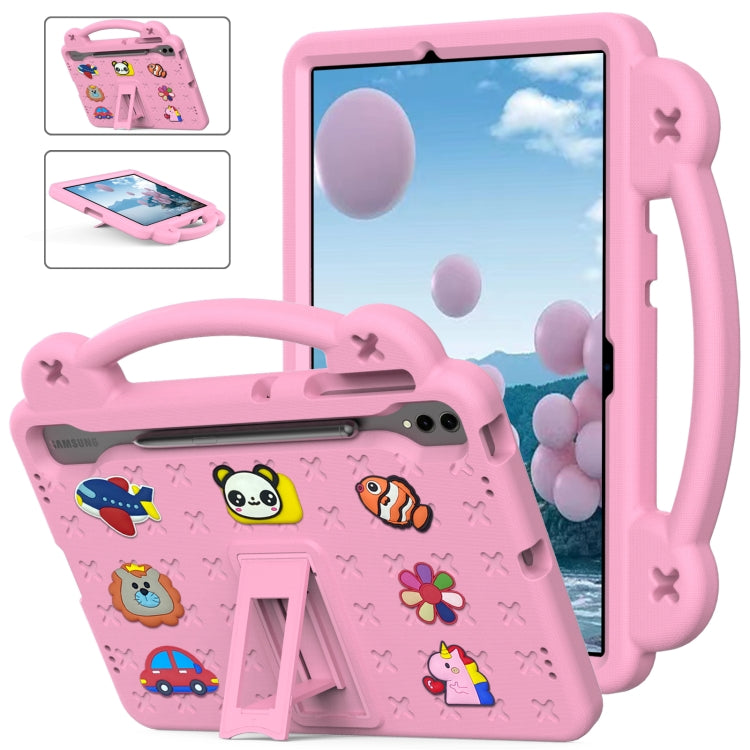 For Samsung Galaxy Tab S7+ / T970/T975/T976 Handle Kickstand Children EVA Shockproof Tablet Case(Pink) by bashfashion