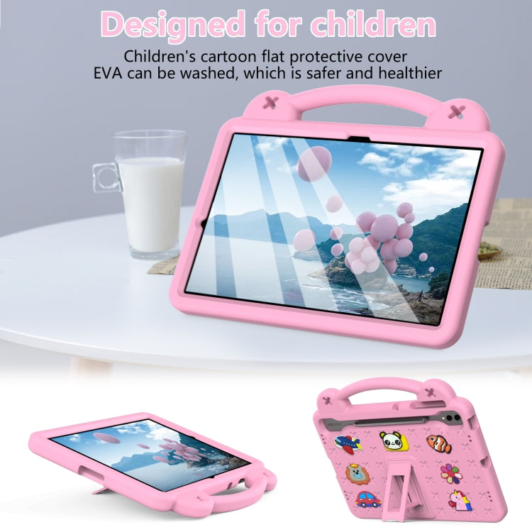 For Samsung Galaxy Tab S7+ / T970/T975/T976 Handle Kickstand Children EVA Shockproof Tablet Case(Pink) by bashfashion