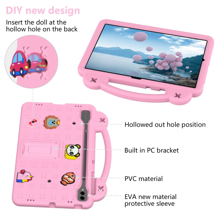 For Samsung Galaxy Tab S7+ / T970/T975/T976 Handle Kickstand Children EVA Shockproof Tablet Case(Pink) by bashfashion