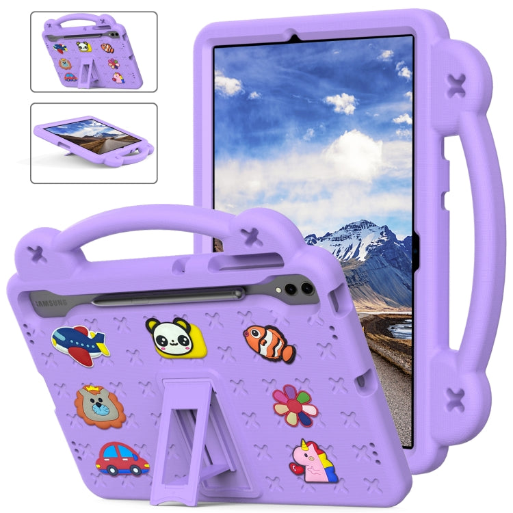 For Samsung Galaxy Tab S7+ / T970/T975/T976 Handle Kickstand Children EVA Shockproof Tablet Case(Light Purple) by bashfashion