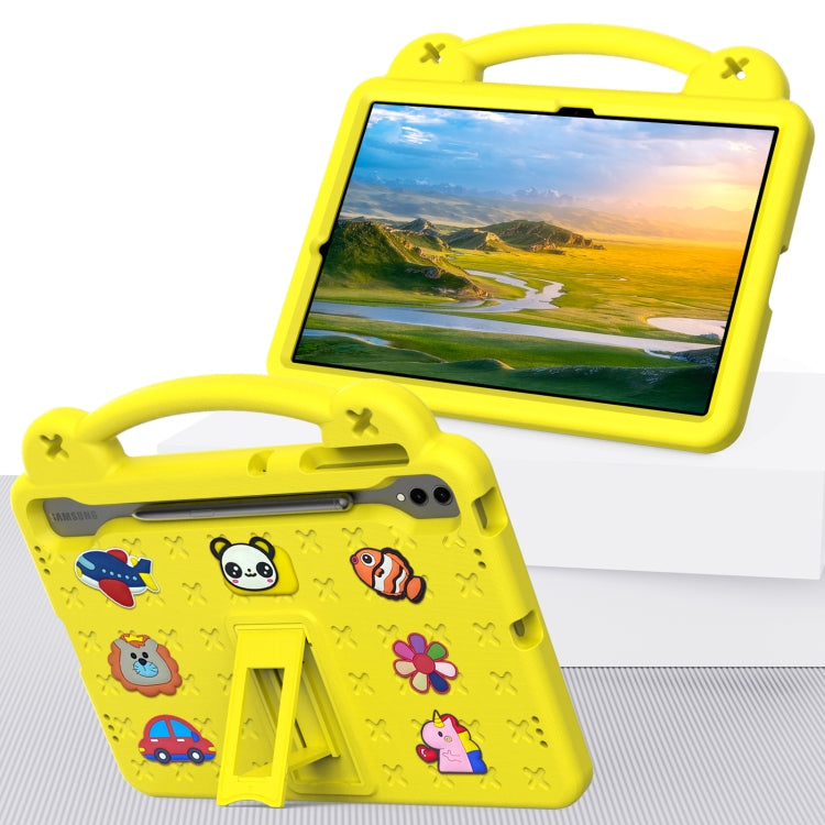 For Samsung Galaxy Tab S7+ / T970/T975/T976 Handle Kickstand Children EVA Shockproof Tablet Case(Yellow) by bashfashion