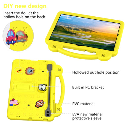 For Samsung Galaxy Tab S7+ / T970/T975/T976 Handle Kickstand Children EVA Shockproof Tablet Case(Yellow) by bashfashion