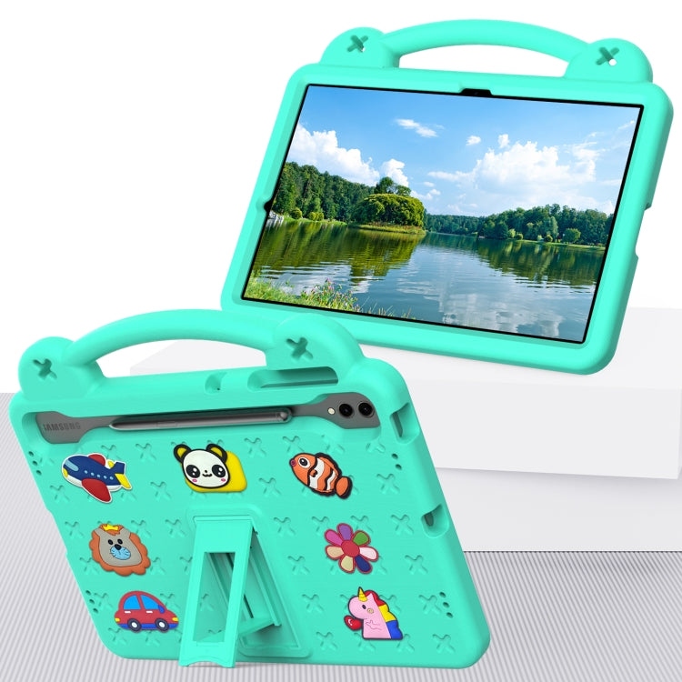 For Samsung Galaxy Tab S8+ 12.4 X800/X806 Handle Kickstand Children EVA Shockproof Tablet Case(Mint Green) by bashfashion