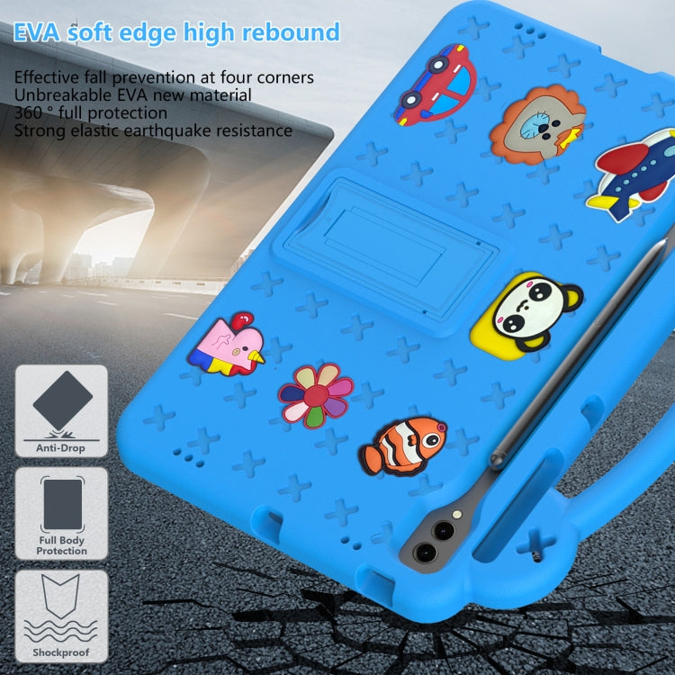 For Samsung Galaxy Tab S8+ 12.4 X800/X806 Handle Kickstand Children EVA Shockproof Tablet Case(Sky Blue) by bashfashion