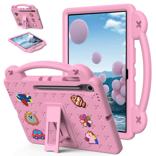 For Samsung Galaxy Tab S10 FE+ Handle Kickstand Children EVA Shockproof Tablet Case(Pink) by bashfashion