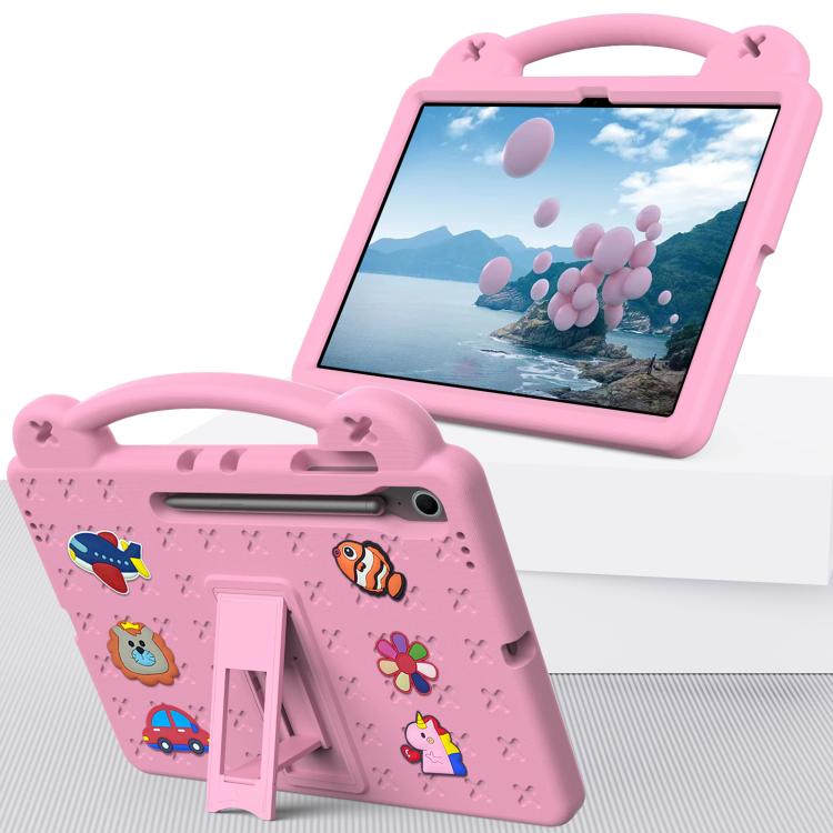 For Samsung Galaxy Tab S10 FE+ Handle Kickstand Children EVA Shockproof Tablet Case(Pink) by bashfashion