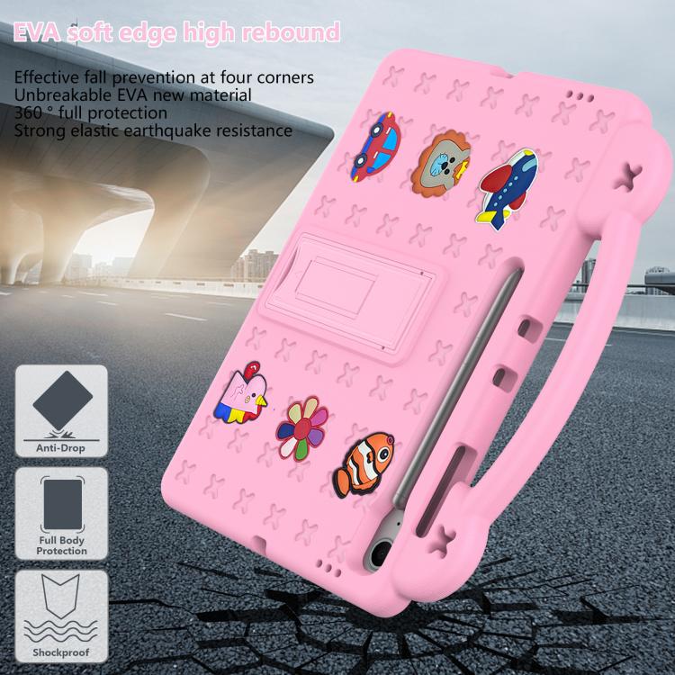For Samsung Galaxy Tab S10 FE+ Handle Kickstand Children EVA Shockproof Tablet Case(Pink) by bashfashion
