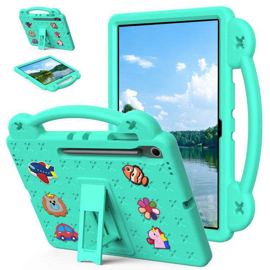 For Samsung Galaxy Tab S10 FE+ Handle Kickstand Children EVA Shockproof Tablet Case(Mint Green) by bashfashion