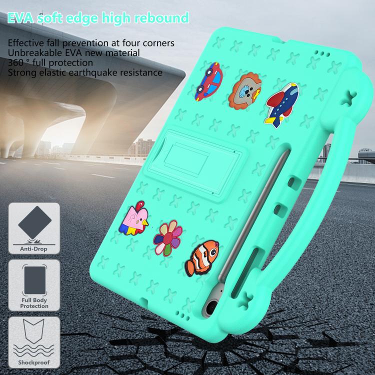 For Samsung Galaxy Tab S10 FE+ Handle Kickstand Children EVA Shockproof Tablet Case(Mint Green) by bashfashion