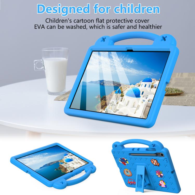 For Samsung Galaxy Tab S10 FE+ Handle Kickstand Children EVA Shockproof Tablet Case(Sky Blue) by bashfashion