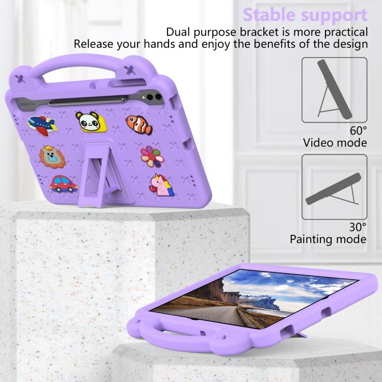 For Samsung Galaxy Tab S10 FE+ Handle Kickstand Children EVA Shockproof Tablet Case(Light Purple) by bashfashion