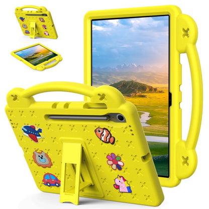 For Samsung Galaxy Tab S10 FE+ Handle Kickstand Children EVA Shockproof Tablet Case(Yellow) by bashfashion