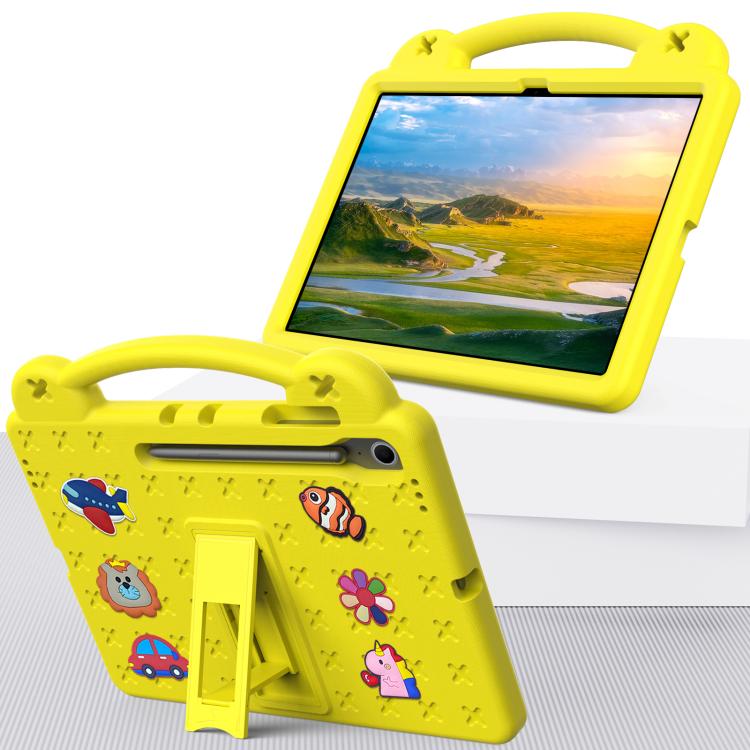 For Samsung Galaxy Tab S10 FE+ Handle Kickstand Children EVA Shockproof Tablet Case(Yellow) by bashfashion