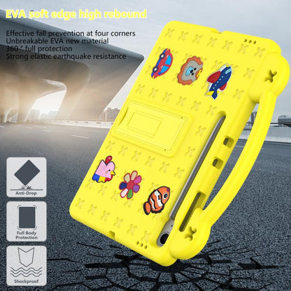 For Samsung Galaxy Tab S10 FE+ Handle Kickstand Children EVA Shockproof Tablet Case(Yellow) by bashfashion