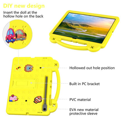 For Samsung Galaxy Tab S10 FE+ Handle Kickstand Children EVA Shockproof Tablet Case(Yellow) by bashfashion