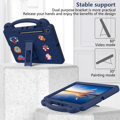 For Samsung Galaxy Tab S10 FE+ Handle Kickstand Children EVA Shockproof Tablet Case(Navy Blue) by bashfashion
