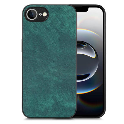 For iPhone 16e Vintage Leather PC Back Cover Phone Case(Green) by bashfashion