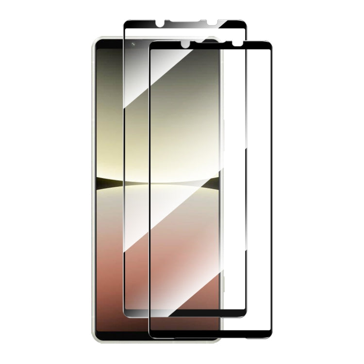 For Sony Xperia 5 V 2pcs ENKAY Full Glue High Aluminum-silicon Tempered Glass Film by ENKAY