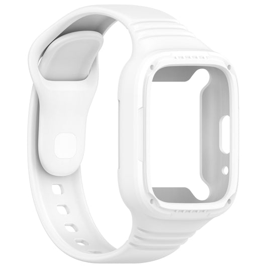 For Redmi Watch 3 Active Integrated Fully Enclosed Silicone Watch Band(White) by bashfashion