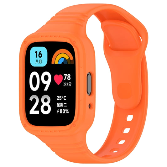 For Redmi Watch 3 Active Integrated Fully Enclosed Silicone Watch Band(Orange) by bashfashion