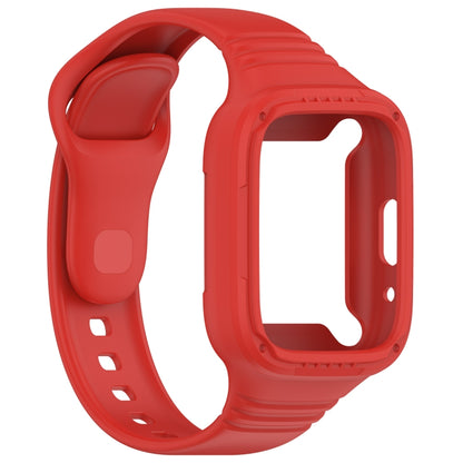 For Redmi Watch 3 Active Integrated Fully Enclosed Silicone Watch Band(Red) by bashfashion