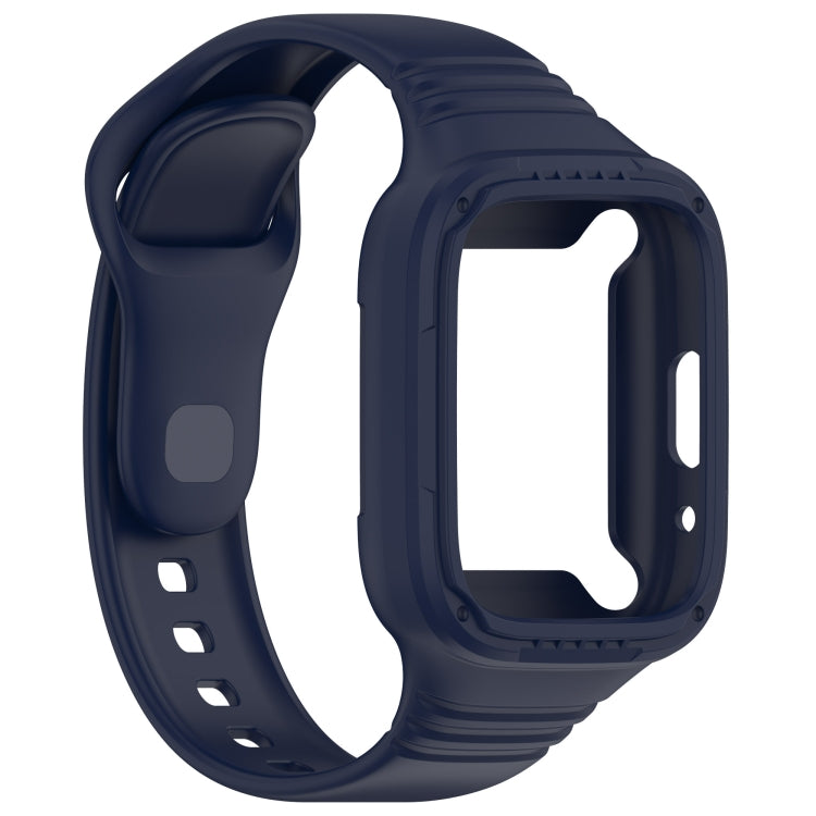 For Redmi Watch 3 Active Integrated Fully Enclosed Silicone Watch Band(Ink Blue) by bashfashion