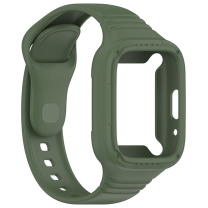 For Redmi Watch 3 Lite Integrated Fully Enclosed Silicone Watch Band(Dark Green) by bashfashion